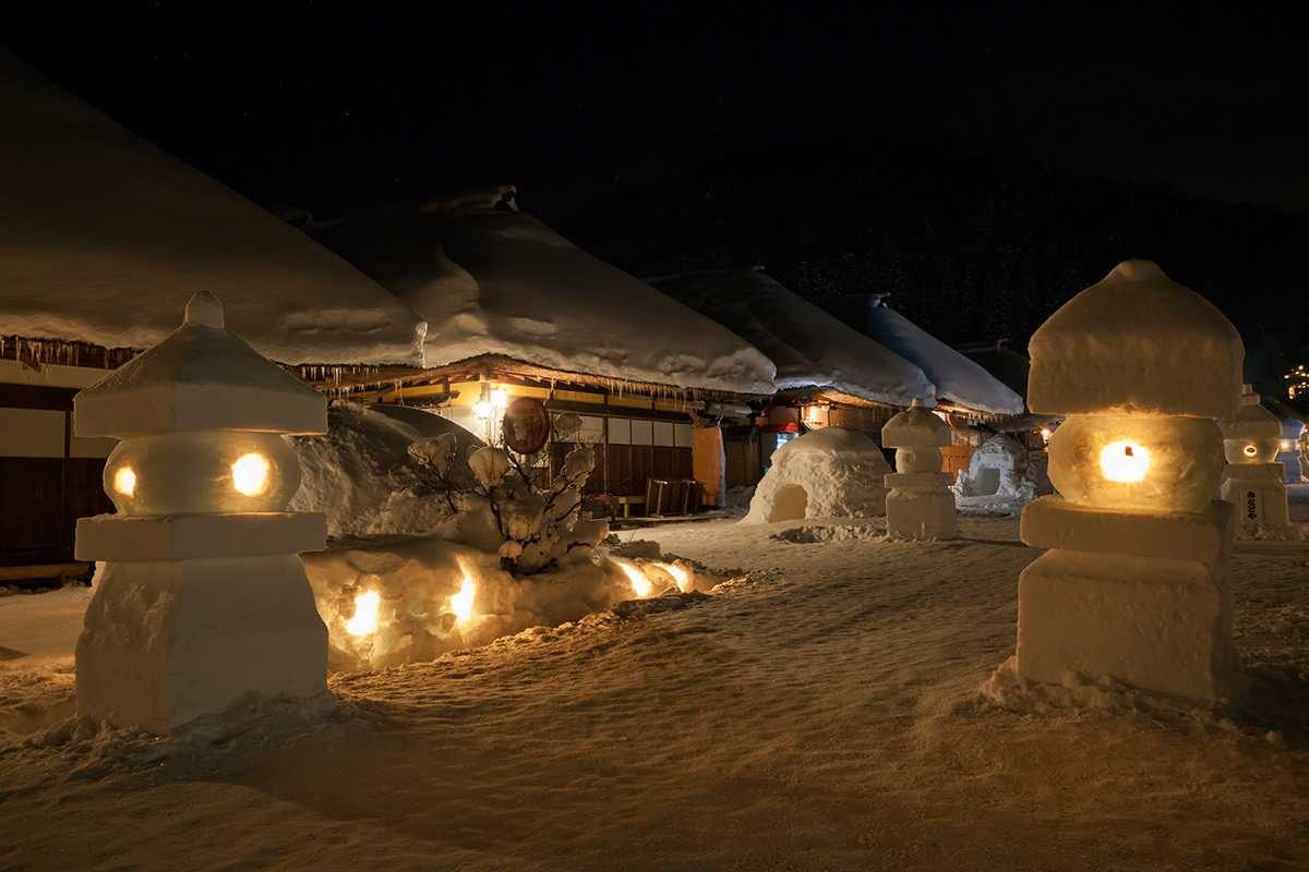 เทศกาลหิมะหมู่บ้านโออุจิจูกุ จังหวัดฟุคุชิมะ (Ouchi-juku Snow Festival) - ฤดูหนาว | ยินดีต้อนรับสู่โทโฮคุ
